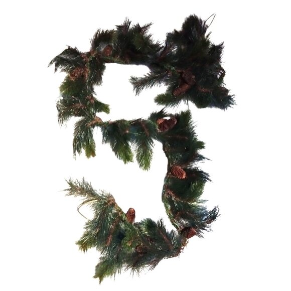 Artificial Pine Garland Pinecones 7Ft Long Holiday Decor - Picture 1 of 4